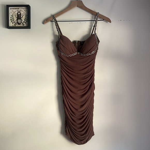 Bodycon velorella dress in mocha - Picture 2 of 5